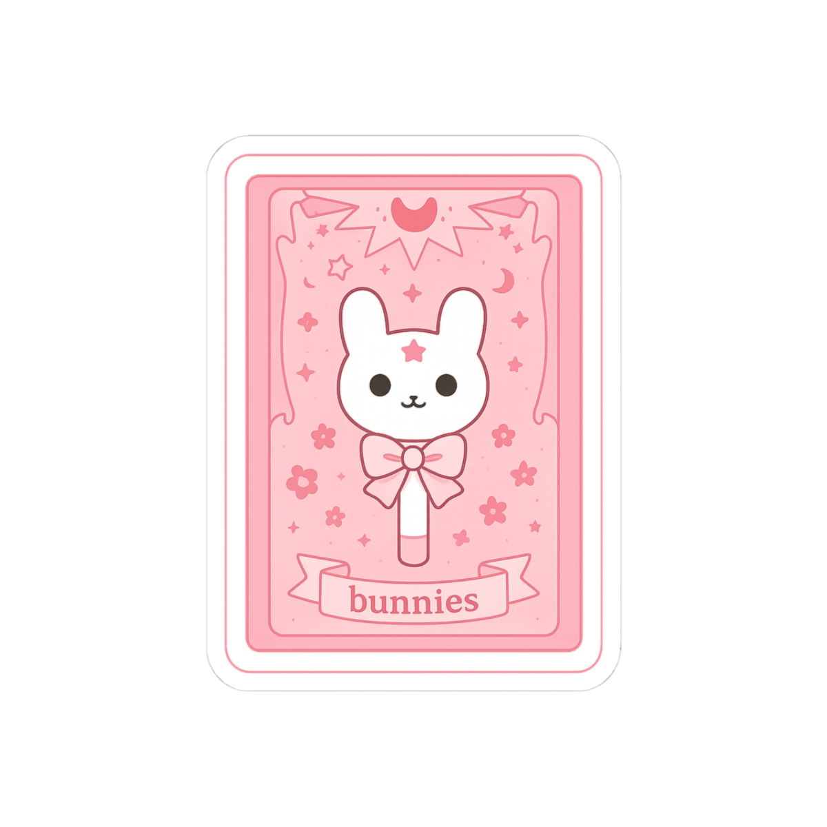 Kawaii NewJeans Lightstick Tarot Card Pink Sticker - Official stickers merchandise