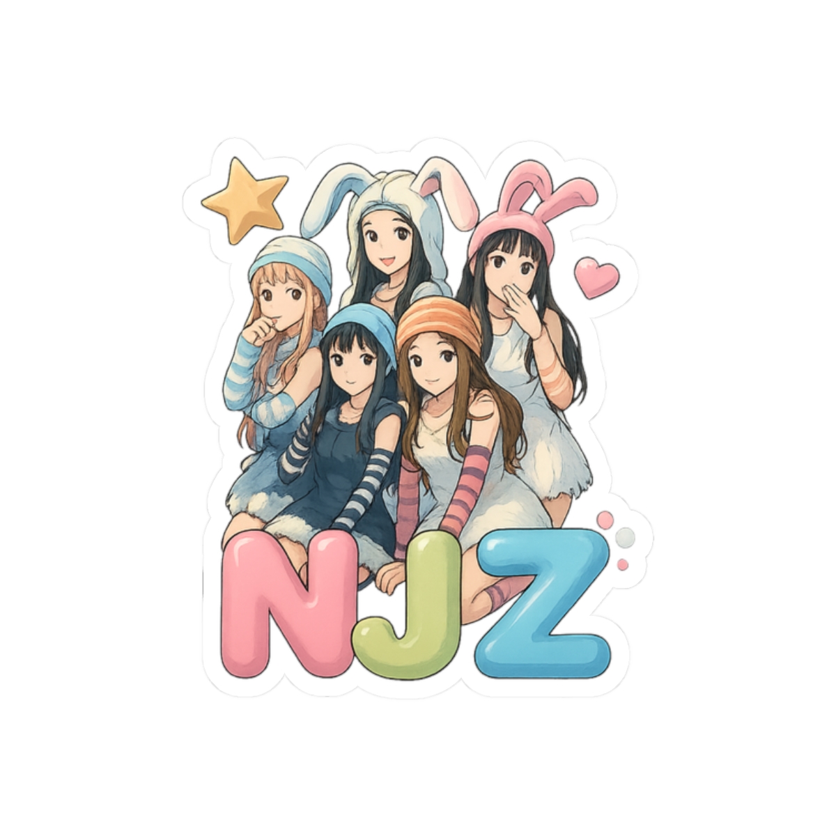 NewJeans Bunnies K-Pop Stickers | Cute Vinyl Decals - alternate angle 3, merchandise