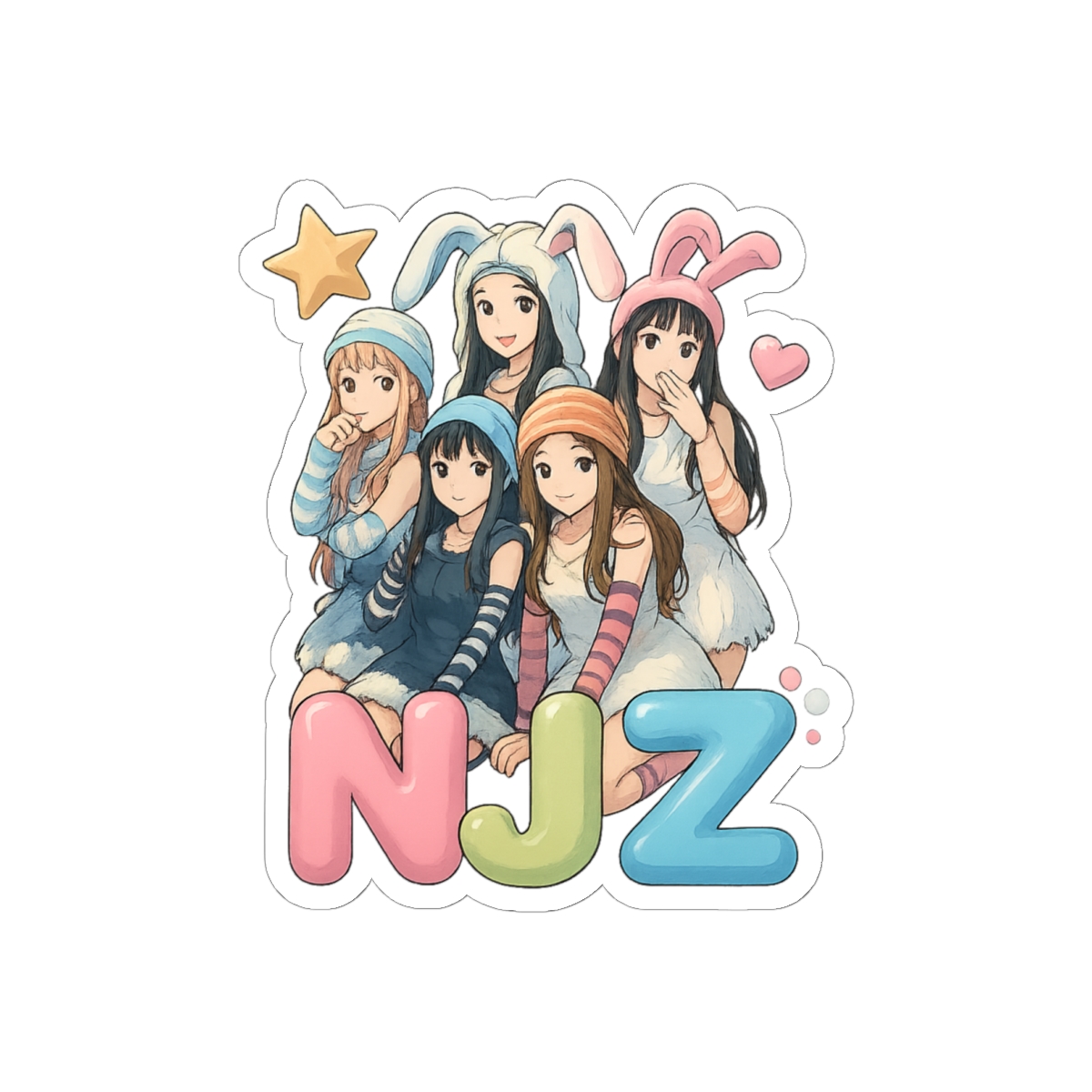 NewJeans Bunnies K-Pop Stickers | Cute Vinyl Decals — official NewJeans Stickers