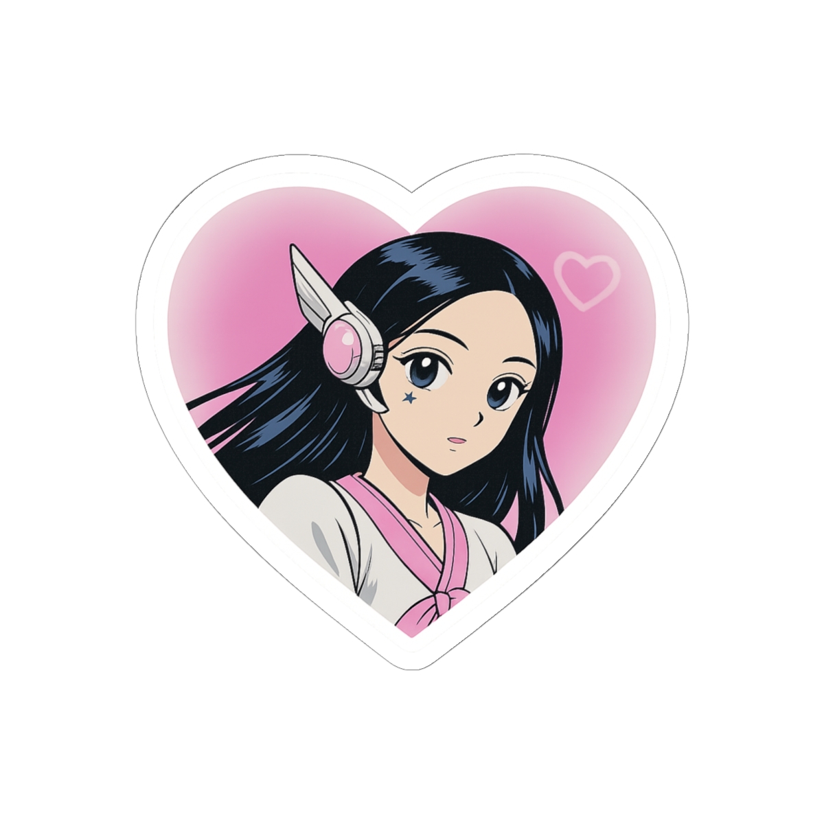 NewJeans Minji Shoujo Manga Heart Sticker | Cute Vinyl Decal