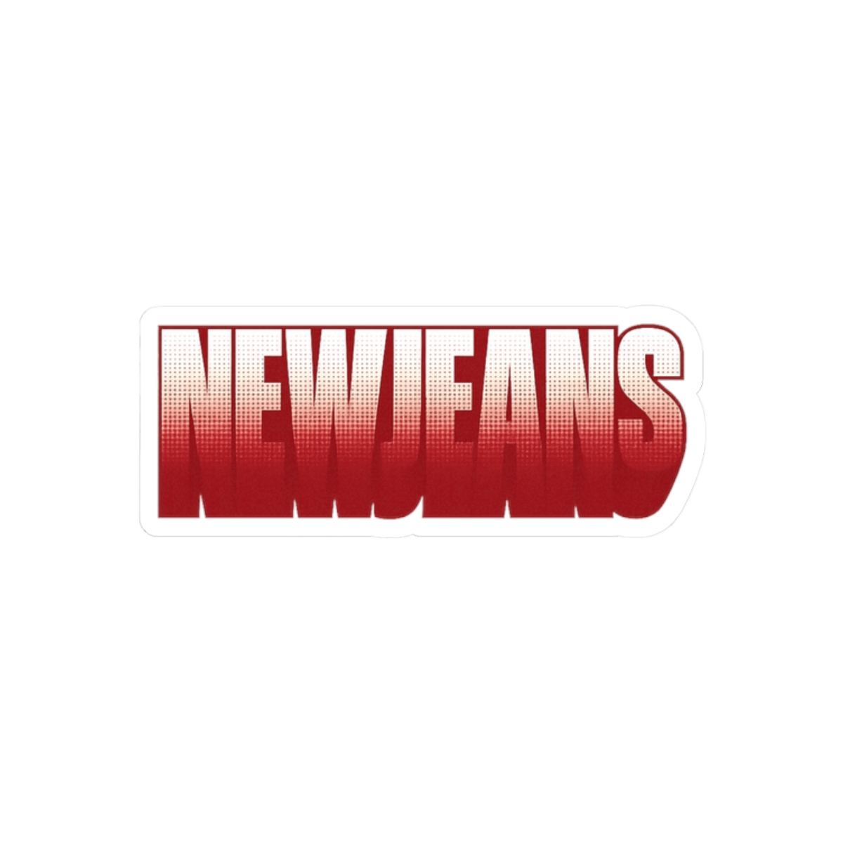 Bold Red NewJeans Logo Vinyl Sticker Decal - alternate angle 3, merchandise