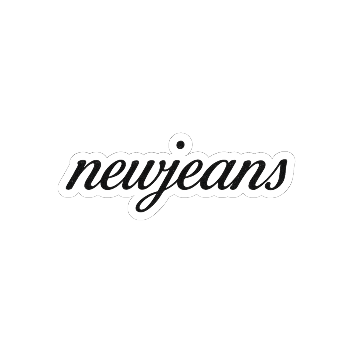 NewJeans Cursive Logo Sticker | Playful Vinyl Decal — official NewJeans Stickers