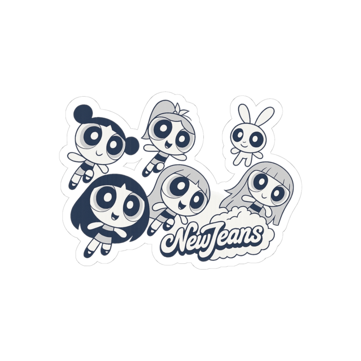 NewJeans Powerpuff Girls Get Up Crossover K-Pop Sticker - Official stickers merchandise