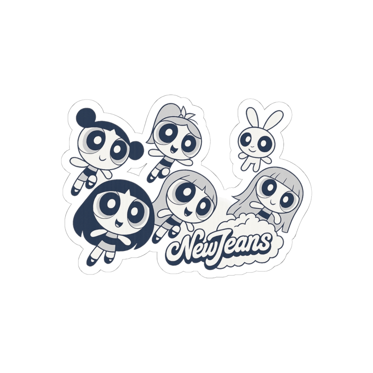 NewJeans Powerpuff Girls Get Up Crossover Stickers | Cute K-Pop Decals