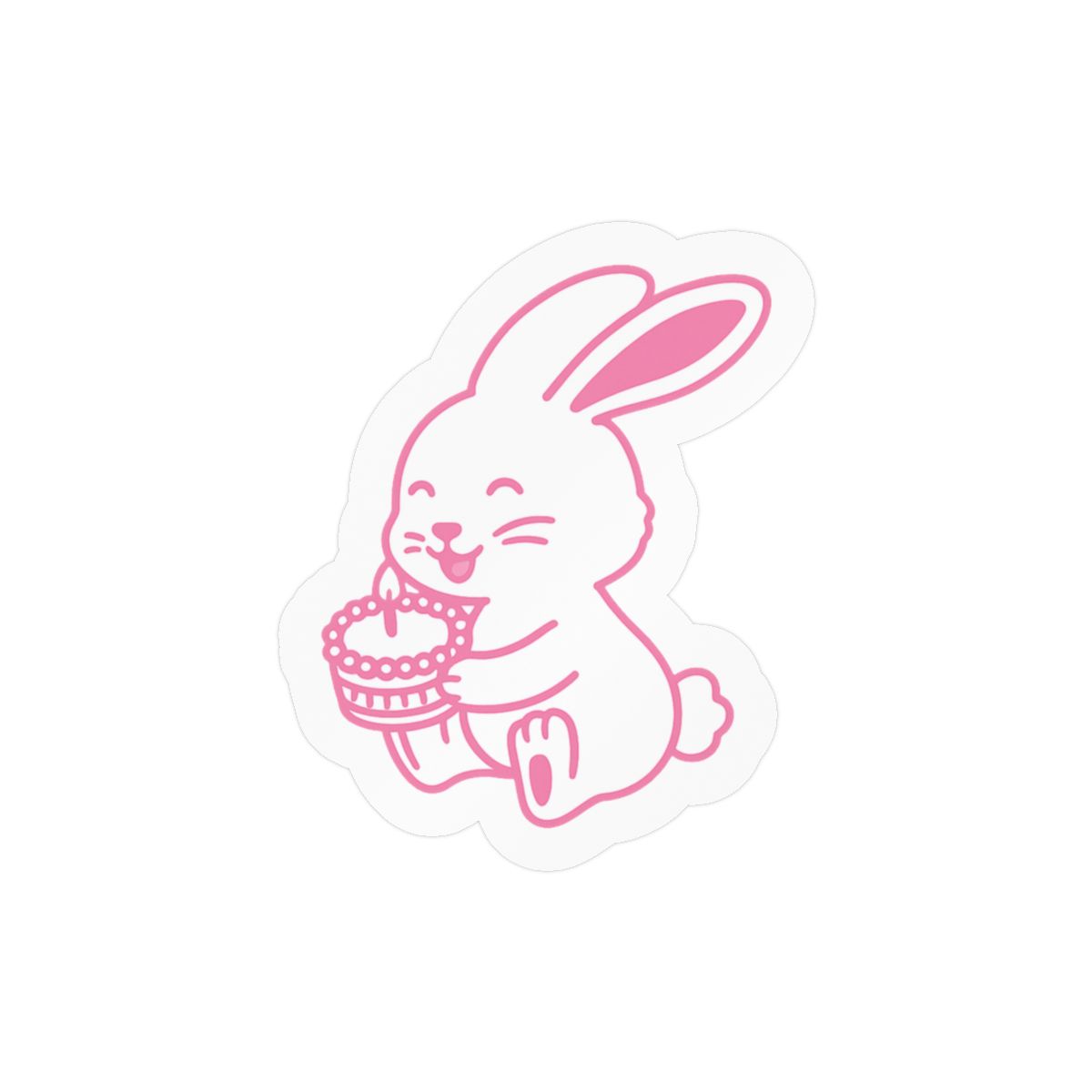 NewJeans Pink Bunny Charm | K-Pop Sticker, Vinyl Decal, Fan Gift