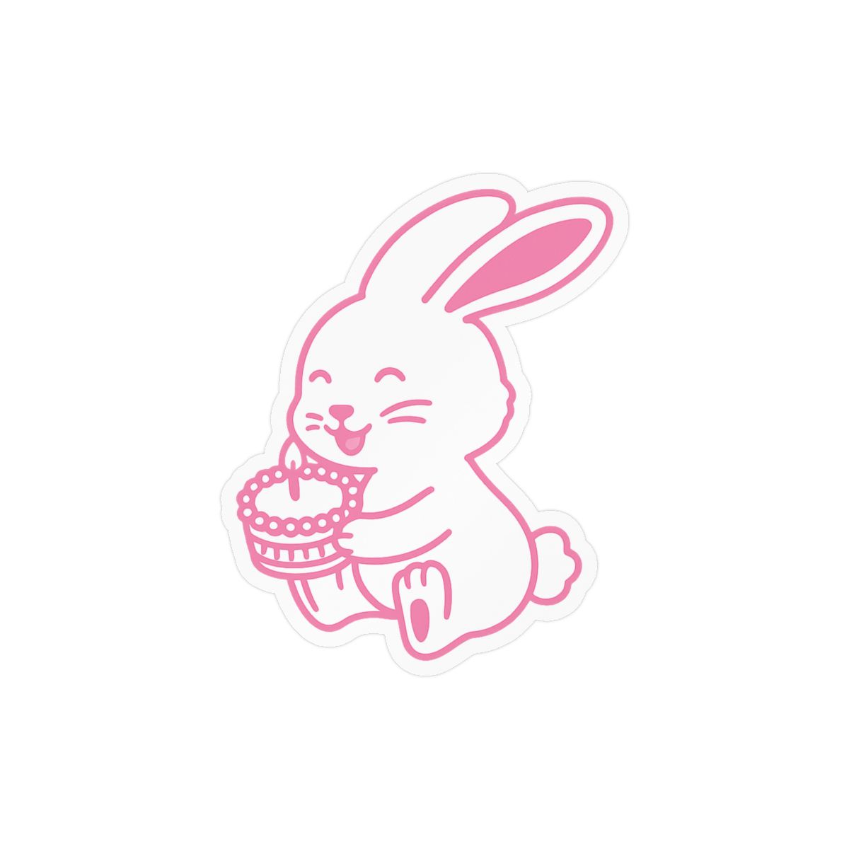 NewJeans Pink Bunny Charm | K-Pop Sticker, Vinyl Decal, Fan Gift