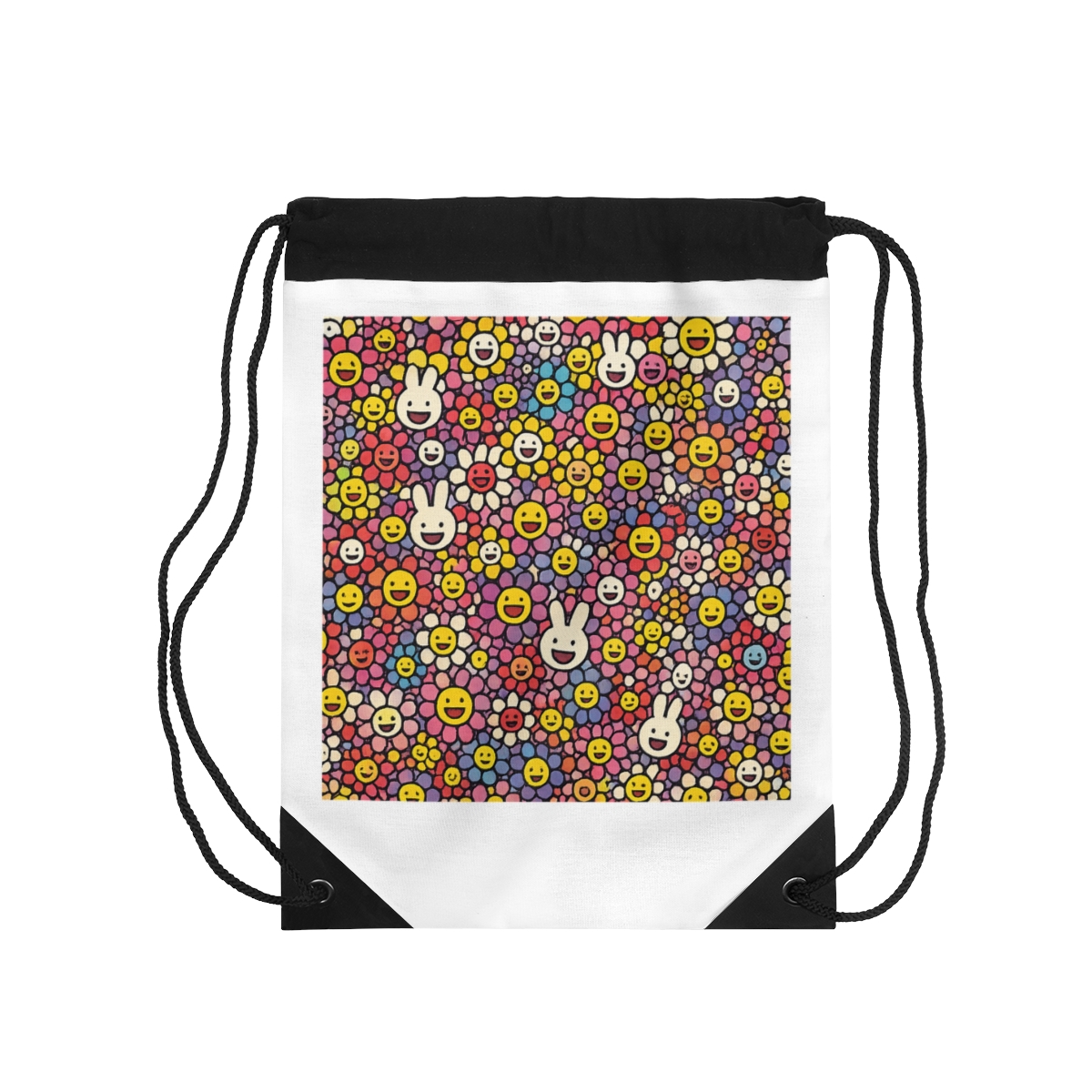 NewJeans Supernatural x Murakami Flower Pop Art Drawstring Bag - K-Pop Fan Essential - Official Group merchandise