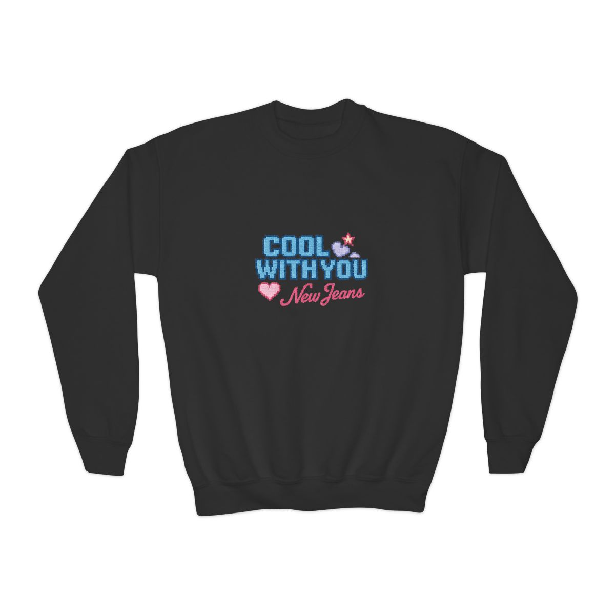Cool With You New Jeans Pixel Heart Kids Sweatshirt